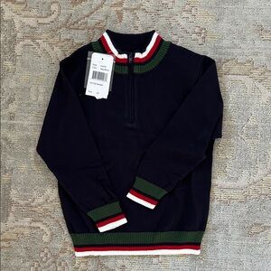 Kid’s Navy Sweater with Red and Green Accents